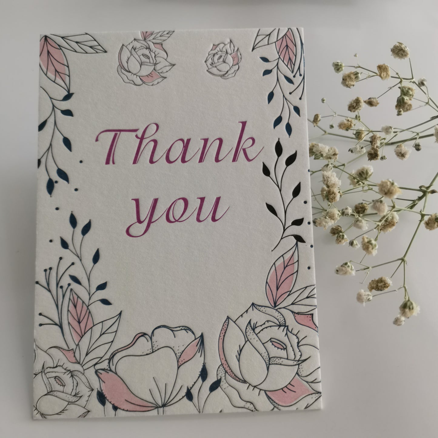 Letterpress thank you card