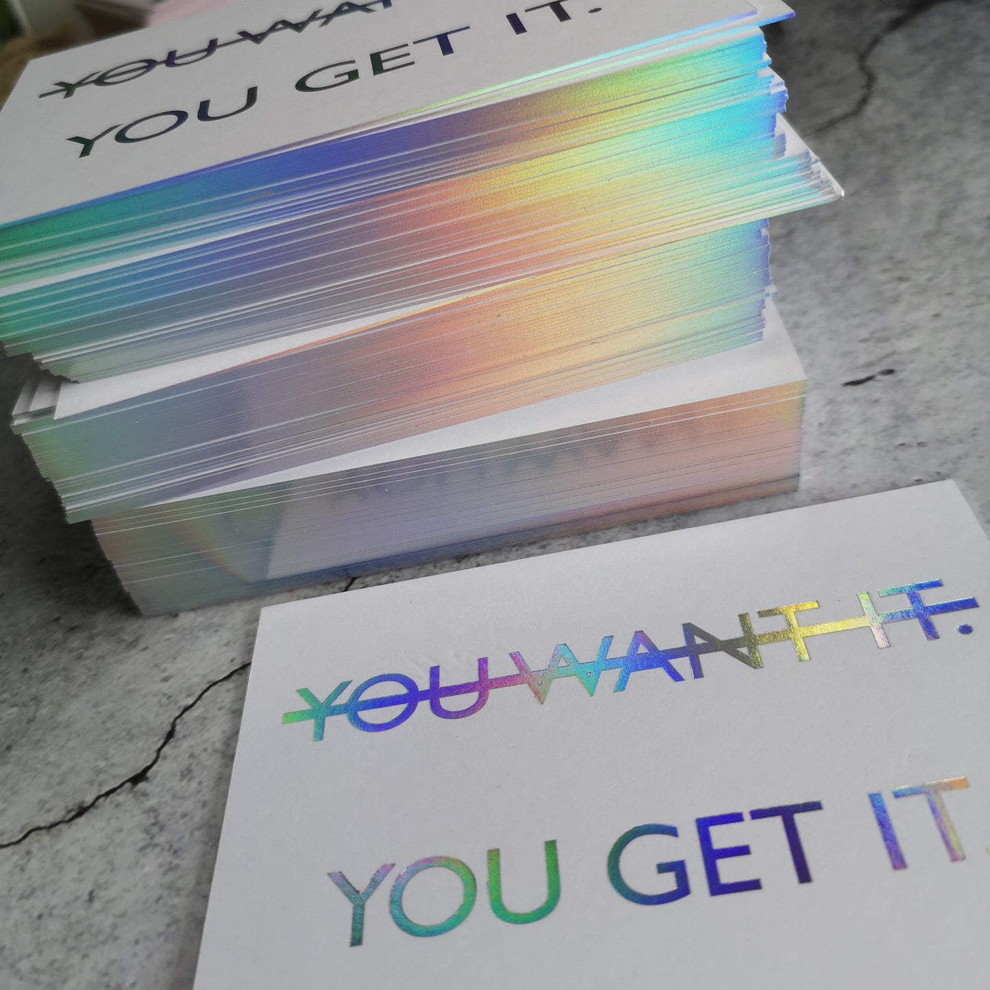 Holographic foiling business card printing